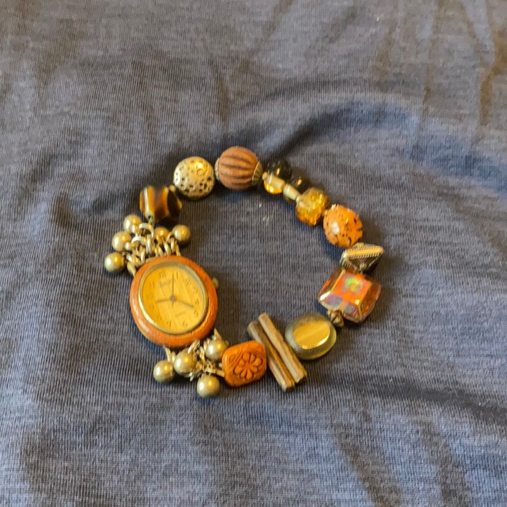 Wooden beaded watch